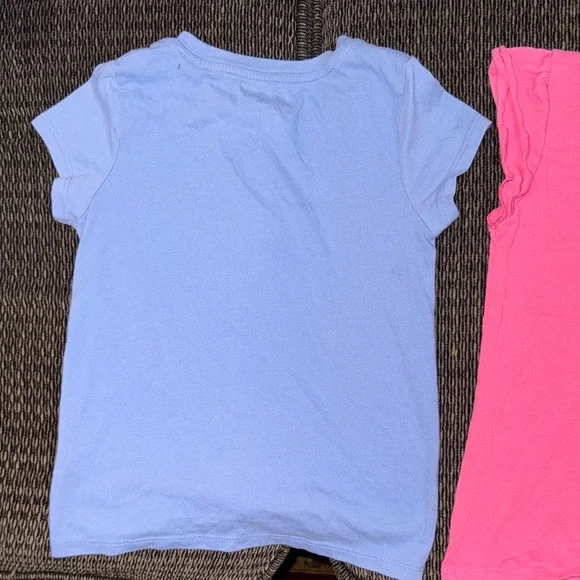 2 Shirts! Cat & Jack Blue shirt 6x size and Sonoma Pink Graphic Tee 7. - Picture 11 of 11